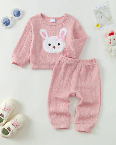 Kucnuzki 2T 3T Girl Clothes Fall Winter Sweatsuit Soft Top Pink Pullover Sweatshirt Long Casual Pants Toddler Little Girl Clothes Two Piece Outfits