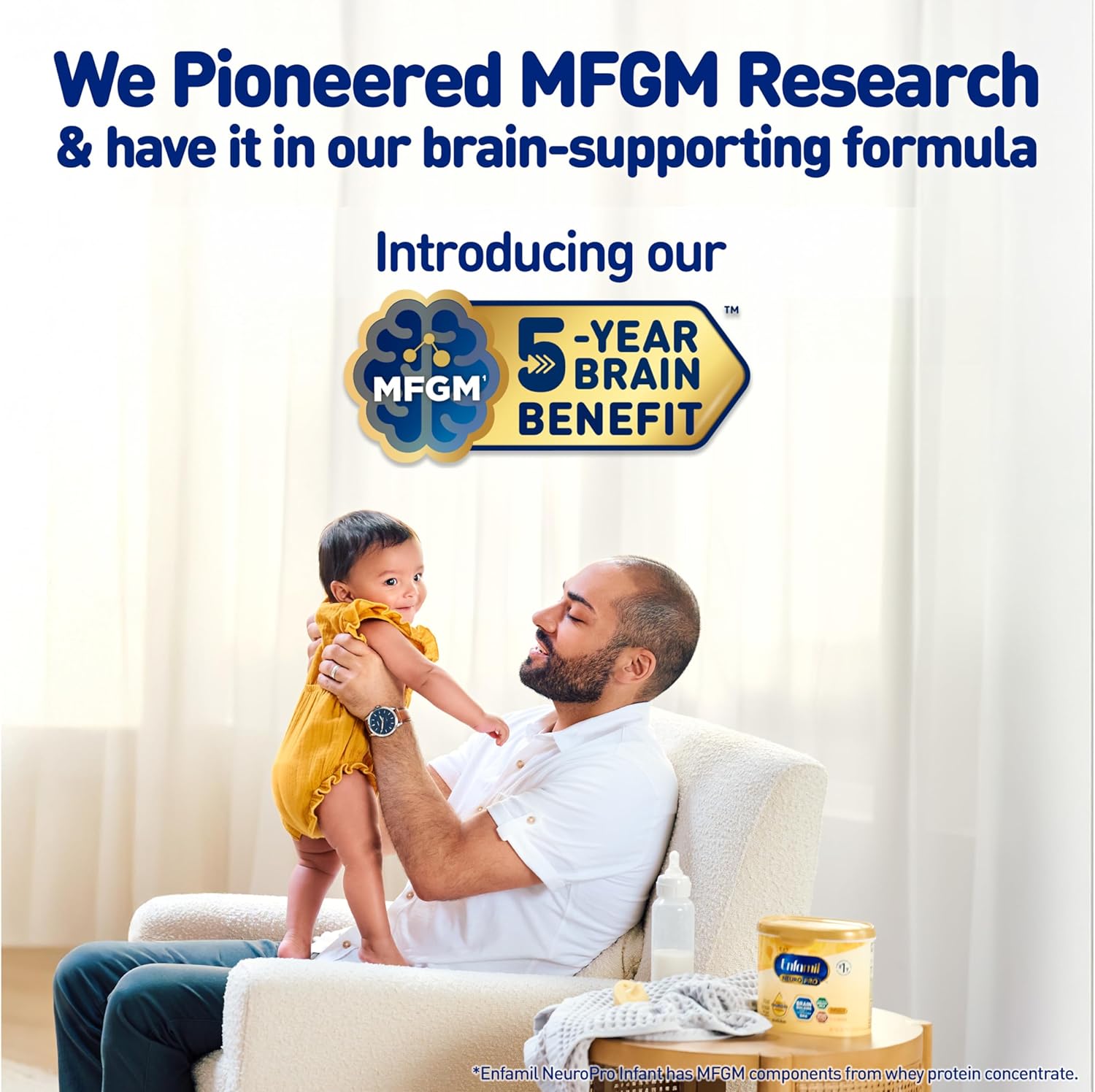 Enfamil NeuroPro Baby Formula, MFGM* 5-Year Benefit, Expert-Recommended Brain-Building Omega-3 DHA, Exclusive Immune Supporting HuMO6 Blend, Infant Formula Powder, Baby Milk, 31.4 Oz