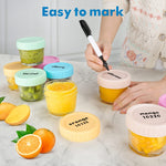 WILLDAN Glass Baby Food Storage Jars w/Lids (4 oz, 24 Pack Set) Snack, Puree, Reusable Small Containers, Breast Milk, Fridge or Freezer, Microwave & Dishwasher Safe, Essential Must Have for Infants