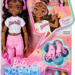 Barbie Dream Besties Doll and Accessories, Barbie Brooklyn” Posable Roller Skating Fashion Doll with Dark Brown Hair, 9 Music & Video Themed Pieces