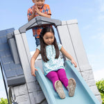 Step2 Enchanting Adventures 2-Story Kids Playhouse, Outdoor Playhouse with Kitchenette & Slide, Rock Climbing Wall, Made of Durable Plastice, For Toddlers 4-8 Years Old