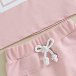 FOCUSNORM Toddler Baby Girl Outfit Newborn Girl Summer Clothes Short Sleeve T Shirt Checkerboard Top Set Elastic Waist Shorts (Cute Pink, 0-6 Months)