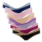 Intimate Portal Cotton Maternity Underwear Women Pregnancy Bikini Briefs Under the Bump Postpartum Panties 6 Pack Lace Delicacy M