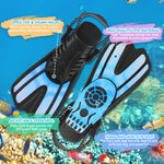CTSAYTL Snorkeling Gear for Kids, 4 in 1 Child Mask Fins Snorkel Set with Panoramic View Anti Fog Mask, Dry Top Snorkel, Trek Fins and Travel Bag, Kids Snorkeling Set with Fins for Snorkeling Swimming