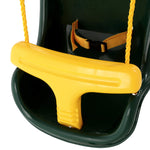 Gorilla Playsets 04-0032-G High Back Plastic Infant Swing with Yellow T Bar & Rope, Green