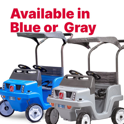 Step2 Side-by-Side Push Around SUV, Kids Push Car, 2 Seats, Stroller Substitute, Includes Seat Belts & Horns, Made of Durable Plastic, Max Weight 100 lbs., For Toddlers 1.5-5 Years Old, Blue