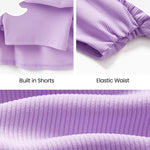 PATPAT Girls Skirt Sets Size 11-12 Years, Purple Crop Tops and Elastic Waisted Pleated Skorts 2 Piece Outfits, Girls Y2K Outfits, Kids Clothes Summer Clothes Clothing Sets