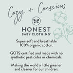 HonestBaby Matelasse Snap-Front Hoodie 100% Organic Cotton Infant Baby Boys, Girls