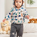 Happy Cherry Baby Winter Warm Jacket Hooded Down Jacket Boys Girls Light Puffer Coats Infant Bear Ears Zipper Coats Outwear 6-12M