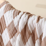 Ultra Soft Muslin Baby Blanket,A Versatile Swaddle and Bed Blanket for Babies, Toddlers, Boys, and Girls (1 Coffee Checkered 1 Pack).