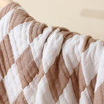 HardNok Ultra Soft Muslin Baby Blanket,A Versatile Swaddle and Bed Blanket for Babies, Toddlers, Boys, and Girls (1 Coffee Checkered 1 Pack).