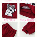 Kucnuzki 2T 3T Girl Clothes Fall Winter Sweatsuit Soft Top Red Pullover Sweatshirt Long Casual Pants Toddler Little Girl Clothes Two Piece Outfits
