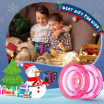 MAGICYOYO K2 Responsive Yoyo for Kids, Crystal Yo Yo Professional for Fingerspin Trick, Dual Purpose Plastic Yo-yo with Extra Unresponsive Bearing for Advanced + 12 Yoyo Strings + Yo Yo Bag (Pink)