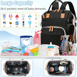 SHITIESHOU Diaper Bag Backpack Baby Bag, Baby Girl Boy Diaper Bag for Dad Mom with Pad, 16 Pockets, Pacifier Case, Large Diaper Bags Unisex for Travel (Black)