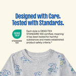 Garanimals Baby & Toddler Boy Surf Tees - Short Sleeve Tees - Kid's Casual Crew Neck - Size 6-9 Months - Blue, Light Grey, White, Navy Blue - 4 Pack