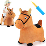iPlay, iLearn Bouncy Pals Dinosaur Hopper Toy 2 Year Old Boy, Toddler Plush Bounce Animals, Ride on Bouncing Triceratops for Kids, Outdoor Hopping Horse Bouncer, Cool Birthday Gifts 3 4 5 6 Yr Girls