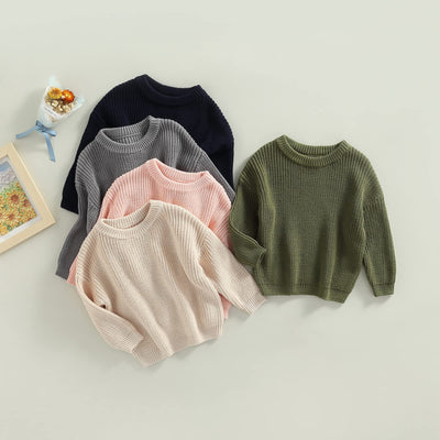 Afunbaby Baby Girl Boy Knit Sweater Blouse Pullover Sweatshirt Warm Crewneck Long Sleeve Tops for Infant Toddler (3-6 Months,Cream)
