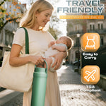 22oz Breast Milk Cooler Bottle for Travel & Outdoor Use, Portable Breastmilk Chiller with 24-Hour 360° Cooling, Larger Capacity with 2 Baby Bottles for Breast Milk Storage