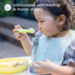 Olababy 100% Silicone Soft-Tip Training Spoon for Baby Led Weaning 2pack (Coral/Lilac)
