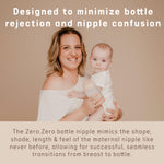Suavinex Zero.Zero Adaptable Flow Asymmetrical Silicone Nipple, 2 Pack (0m+), Medium