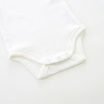 FITFIFTH POD Baby Ruffle Top Newborn Bodysuit Short Sleeve Baby White Girl 100% Organic Cotton Breathable Solid white 0~3Months