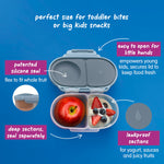 b.box Snack Box - Leakproof Mini Bento Box for Kids & Toddlers, 2 Compartment Snack Containers for Kids, Lunch Containers, Dishwasher Safe, BPA Free, PFAS Free, Ages 4m+, 1 3/4 Cup - Chill Out