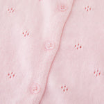 Miccina Baby Girls Cardigan Sweater Infant Toddler Knit Button Up Jacket Newborn Lace Trim Outfit Cotton Tops Pink