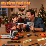 Kids Tool Set Toys, 56 Pcs Toddler Tool Set with Toy Chainsaw & Electronic Drill,Vest, Pretend Play Kids Construction Tools Toy for Toddler 3-5 Years Old Christmas Birthday Gifts