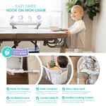Regalo Easy Dinner Hook-On High Chair, Portable Clip-On Baby High Chair for Table, Foldable Travel High Chair with Storage Pocket, Rubber Grips to Protect Surfaces