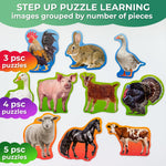 QUOKKA Toddler Puzzles Ages 2-4 - Large Floor Puzzles for Kids 3-5 - 8 Realistic Animal Shapes | Extra Thick Cardboard | Preschool Learning Game - 40 Big Piece Gift for Toddlers 1-3 Years Old