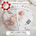 Beautiful Baby Play Gym and Tummy Time Mat - Soft Cotton Mat with 4 Cute Toys & Cards Creates The Perfect Activity Area for Your Girl/Boy - Stylish Infant Floor Playmat for Any Playroom Decor