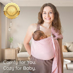 Ring Sling Baby Carrier - USA Lab Tested, 100% Natural Cotton Muslin, Breathable & Ergonomic Ring Sling Rose