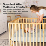 2-Pack Waterproof Crib Mattress Protector Cover Fitted - Quiet Baby Crib Mattress Pad Sheets, 52" x 28" Soft Quilted Cotton Baby Sheet, Machine Washable, Easy Fit, Durable (Pearl Gray/Mavy)