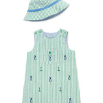 Little Me Clothes for Baby Boys' Golf Sunsuit and Hat, Green Golf, 9 Months