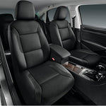 Skechers Memory Foam Leather Car Seat Covers, Air Cool Mesh Thick Seat Covers, Two Front car seat Protector, Airbag Compatible, Automotive Comfort Protection for Most Cars, Vans, Trucks, SUV (Black)