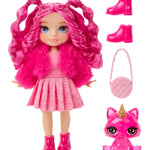 Rainbow High Littles – Magenta Monroe, Pink 5.5" Posable Small Doll with Purse, Magical Pet Kitty, Girls Toy Gift, Kids Ages 4-12 Years