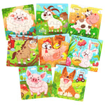 Zeoddler Wooden Puzzles for Toddlers, 8 Pack Farm Animal Jigsaw Puzzles for Kids3-5, 9 Pieces Preschool Learning Activities, Learning & Educational Toys, Gift for Boys, Girls