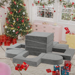 Jadoxy Kids Play Couch 12PCS, Modular Kids Play Sofa, Multifunctional Foam Couch for Bedroom Playroom, Imaginative Convertible Floor Cushion for Boys and Girls (Dark Grey)