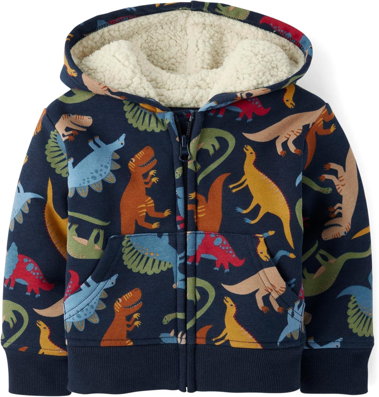 And Toddler Long Sleeve, Sherpa Lined, Zip-front Hoodie Sweatshirt