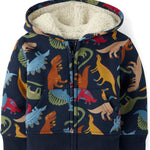 And Toddler Long Sleeve, Sherpa Lined, Zip-front Hoodie Sweatshirt