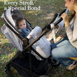 2-in-1 Convertible Baby Stroller with Bassinet Mode, Toddler Stroller with Reversible Seat, Foldable Infant Stroller with Adjustable Canopy, Cup Holder, Mommy Bag, Bassinet Pram for 0-36 Months, Grey