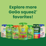 GoGo squeeZ Applesauce and Fruit Puree Variety Pack, Apple, Banana & Strawberry, 3.2 oz (Pack of 20), Unsweetened Fruit Snacks for Kids, Gluten Free, Nut Free and Dairy Free, BPA Free Pouches