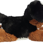 Aurora® Adorable Mini Flopsie™ Bernie Mountain Dog™ Stuffed Animal - Playful Ease - Timeless Companions - Black 8 Inches