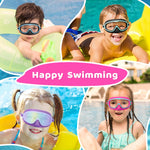Vvinca 2 Pcs Kids-Swim-Goggles with Nose Cover, Swimming Diving Mask Wide View Anti Fog UV Anti Shattered Lens for Kids 3-6