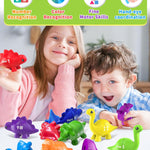 Number Dinosaur Toys for Kids 3-5, Montessori Educational Toys for 3 4 5 Year Old Boy Girl Gifts, Preschool Learning Activities Toddler Dino Toy, Double Sided Dinosaurs Numbers Matching Game