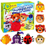V-Opitos Arts and Crafts Kits for Kids, 12 Pack Paper Plate Crafts, Simple Animal Crafts for Toddler Age of 3, 4, 5 Years Old, Fun Preschool Classroom Activity Project for Boy & Girl
