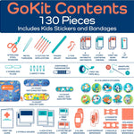 KeepGoing Travel First Aid Kit for Kids – 130 Pc. for Car, Home, Purse, Diaper Bag & Backpack with Latex-Free Bandages - Mini First Aid Kit Travel Size TSA-Approved