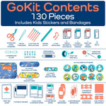 KeepGoing Kids First Aid Kit - 130 Pc. Kit for Car, Home, Purse & Diaper Bag - Latex-Free Bandages - TSA-Approved Travel Size