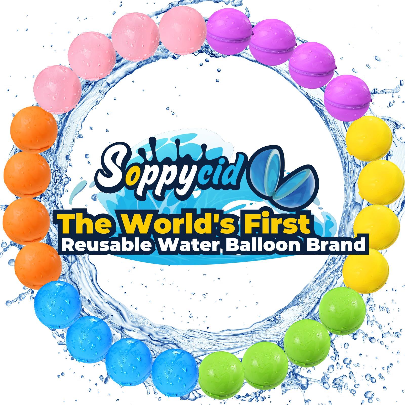 SOPPYCID 10PCS Reusable Water Balloons Quick Fill for Kids, Refillable Magnetic Water Balloons for Pool & Beach, Water Ball Toys for Summer Outdoor Games, Outside Activities