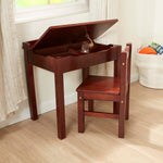 Melissa & Doug Wooden Lift-Top Desk & Chair - Espresso